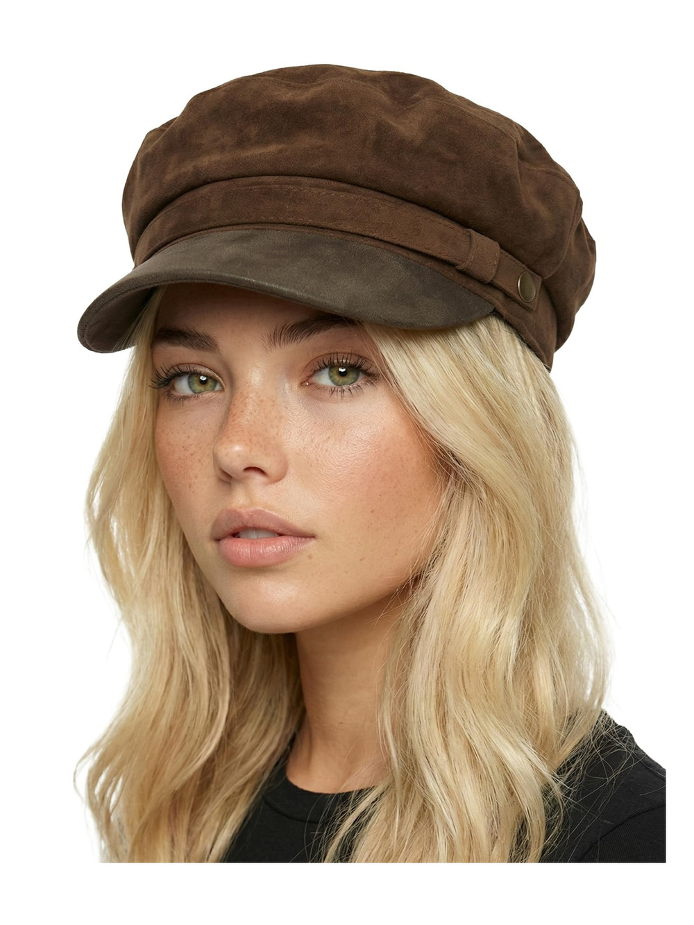 Greek Fisherman Newsboy Cap, Cotton Captains | Faux Suede, Mocha | Size OS